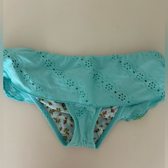 y2k Betsey Johnson Aqua and Lime Green Eyelet and Mesh Bikini 
Size: Small
EUC - Picture 11 of 16